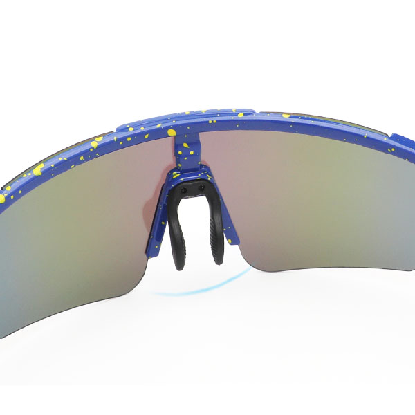 Lunettes de soleil de cyclisme ventilées à demi-monture coupe-vent - Bang Long