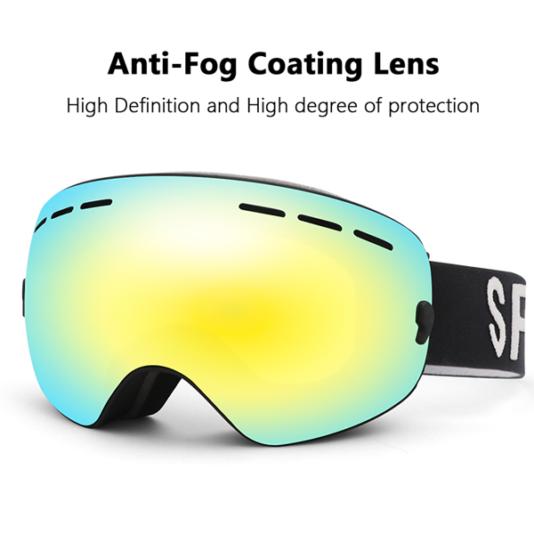 Lunettes de ski à protection UV miroir en TPU sans monture/sans monture - Bang Long