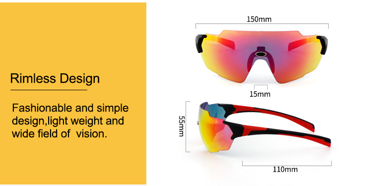 Lunettes de soleil de sport de mode de nouvelle conception sans monture/sans cadre pour le cyclisme et le baseball