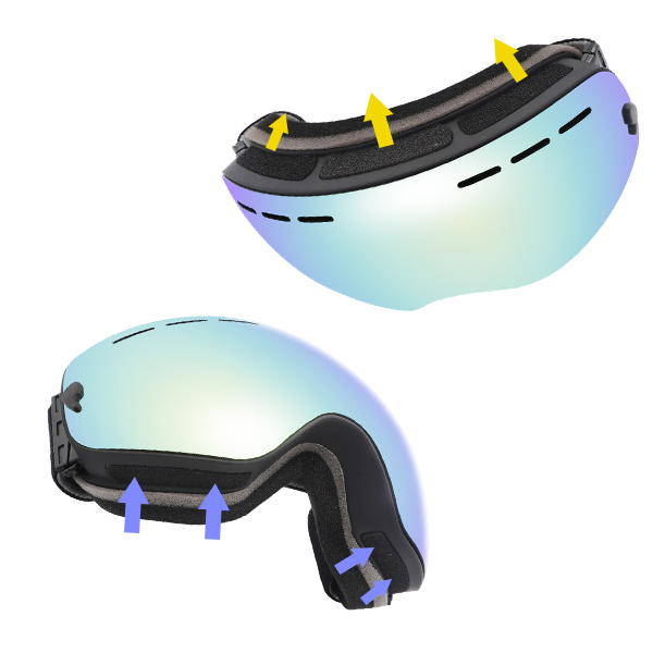 Lunettes de ski à protection UV miroir en TPU sans monture/sans monture - Bang Long