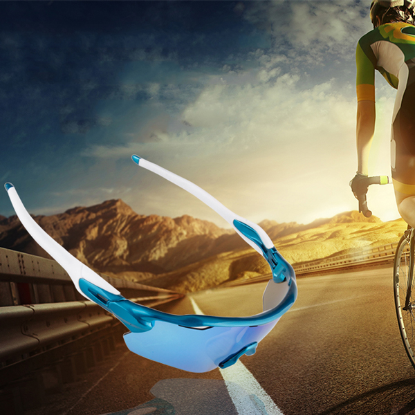 Lunettes de soleil de sport de cyclisme coupe-vent à demi-monture avec lentille HD - Bang Long