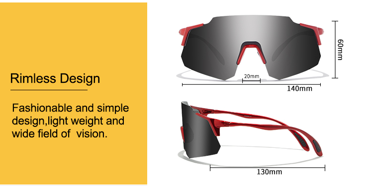 Lunettes de soleil de sport VTT professionnelles polarisées Revo sans monture