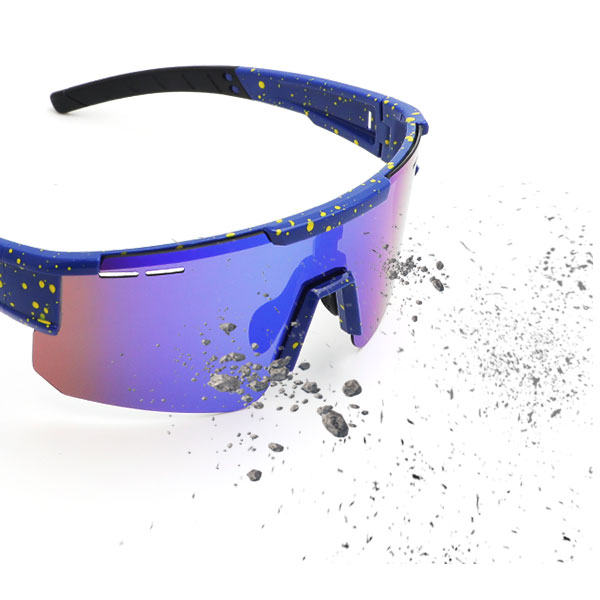 Lunettes de soleil de cyclisme ventilées à demi-monture coupe-vent - Bang Long