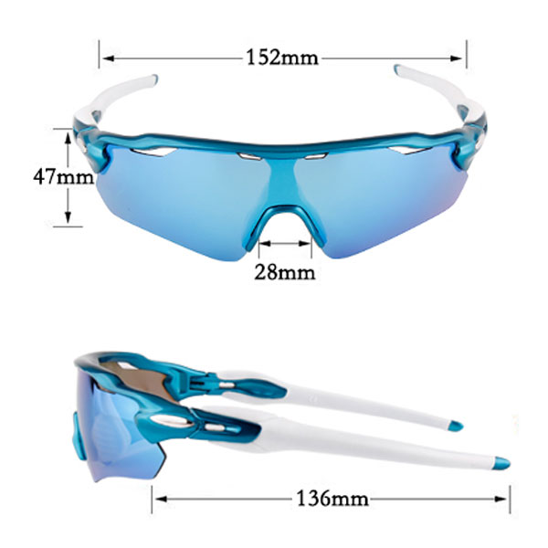 Lunettes de soleil de sport de cyclisme coupe-vent à demi-monture avec lentille HD - Bang Long