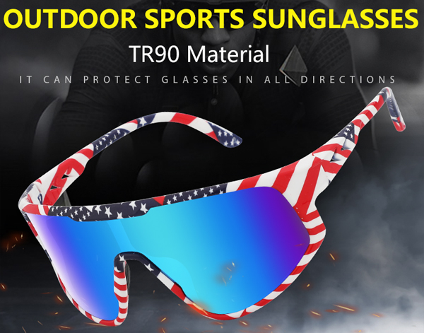 Lunettes de soleil de sport à monture complète avec verres miroir pour vélo - Bang Long