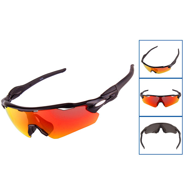 Lunettes de soleil de sport de cyclisme coupe-vent à demi-monture avec lentille HD - Bang Long