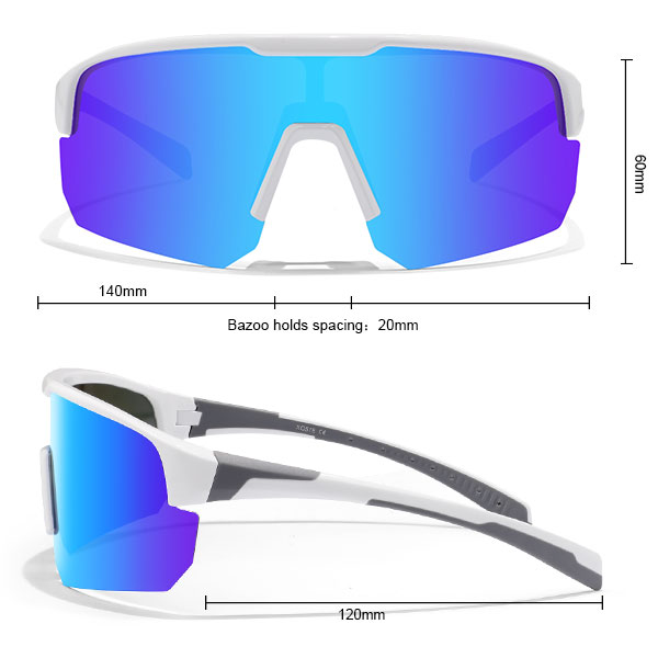 Lunettes de soleil de sport à demi-monture avec revêtement polarisé miroir VTT - Bang Long