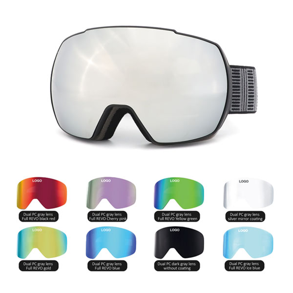 Masque de ski professionnel sphérique en TPU avec revêtement Revo - Bang Long