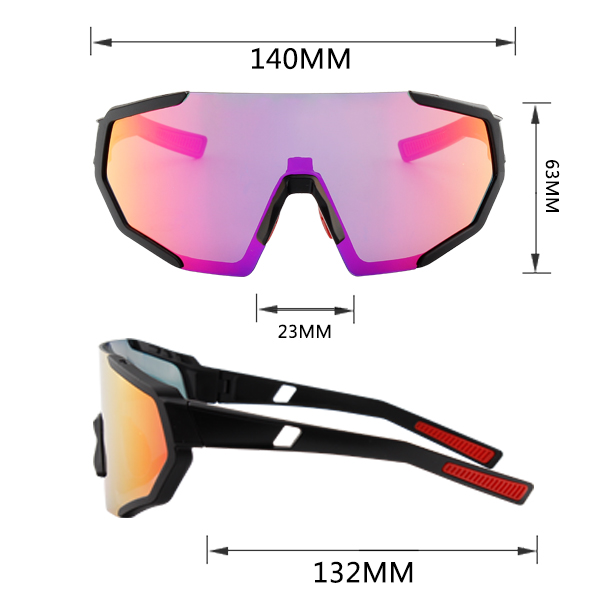 Lunettes de soleil de sport de cyclisme Revo coupe-vent surdimensionnées - Bang Long