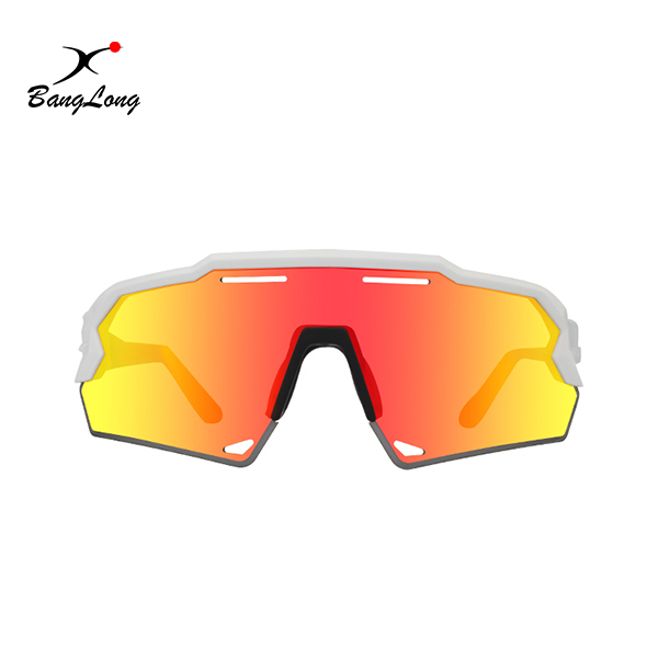 Lunettes de soleil sport unisexe anti-buée OEM avec lentille miroir pour le cyclisme