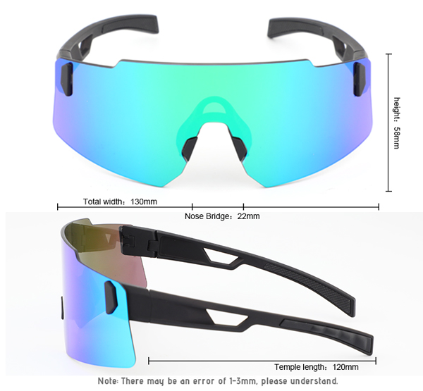 Lunettes de soleil de sport sans monture avec verres miroir pour la course à pied - Bang Long