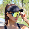 Lunettes de soleil de sport de mode de baseball en miroir à lentilles interchangeables surdimensionnées