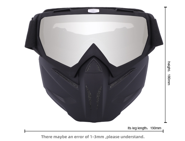 Masque de paintball intégral détachable pour lunettes de motocross - Bang Long