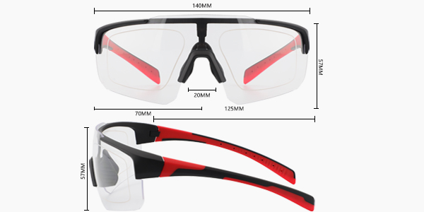 Lunettes de soleil polarisées réfléchissantes avec lunettes de soleil de prescription pour le cyclisme et le sport à grandes lentilles - Bang Long