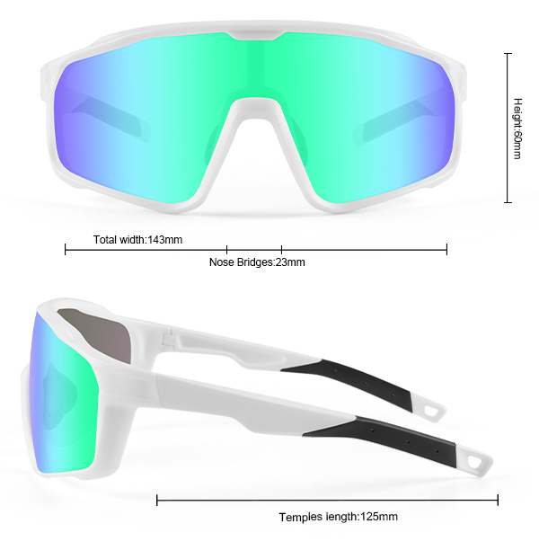 Lunettes de soleil sport personnalisées polarisées miroir VTT plein cadre - Bang Long