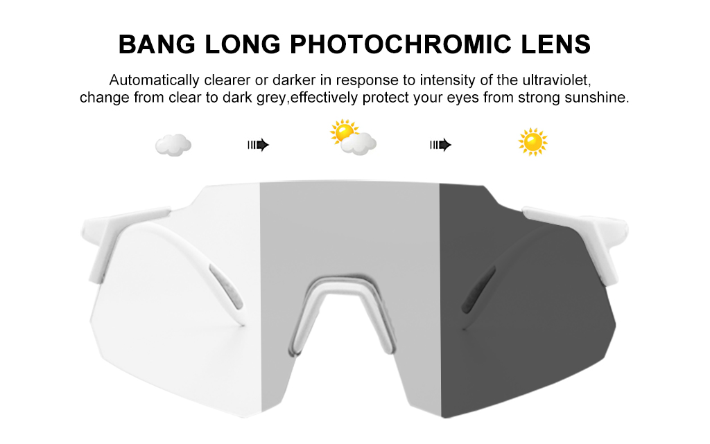 Lunettes de soleil photochromiques grises UV400, pour cyclisme, course à pied, sport