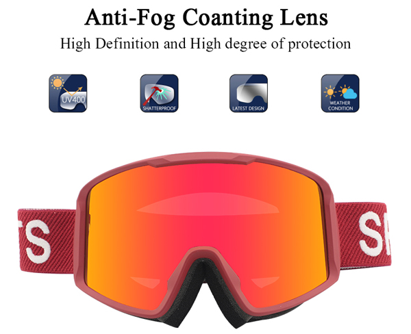 Lunettes de ski de personnalisation colorées les mieux notées pour le snowboard - Bang Long